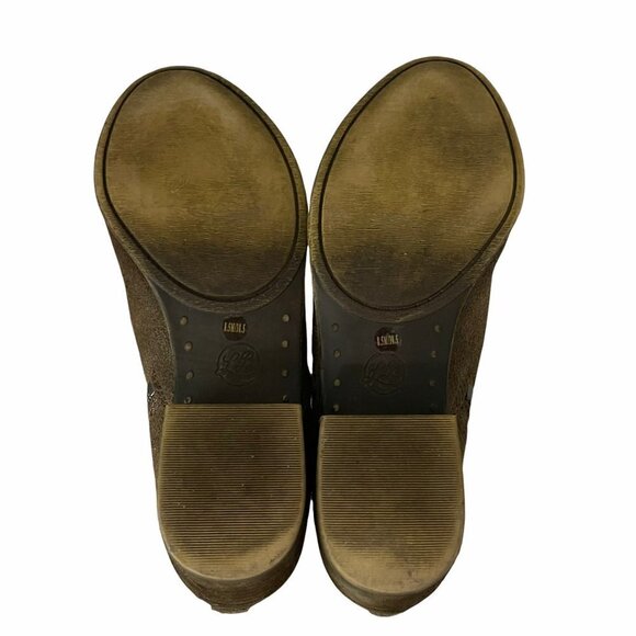 Lucky Brand Women's EUC Brown Bartalino Zipper Side Suede Ankle Booties Size 8.5 - Picture 8 of 9